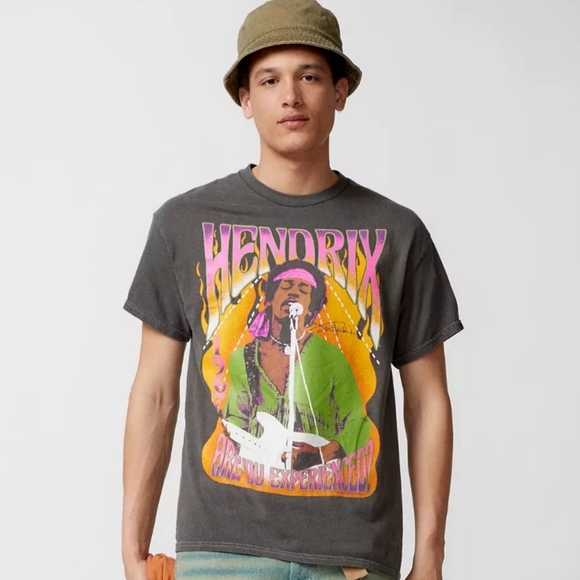 Jimi Hendrix TShirt Size L Black Graphic Are You Experienced? Authentic Band Tee - Picture 1 of 6